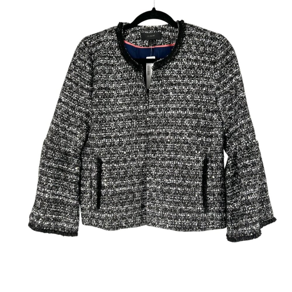 NWT J. Crew Sequin Tweed Belle Sleeve Lady Jacket Size 6 - Picture 3 of 10